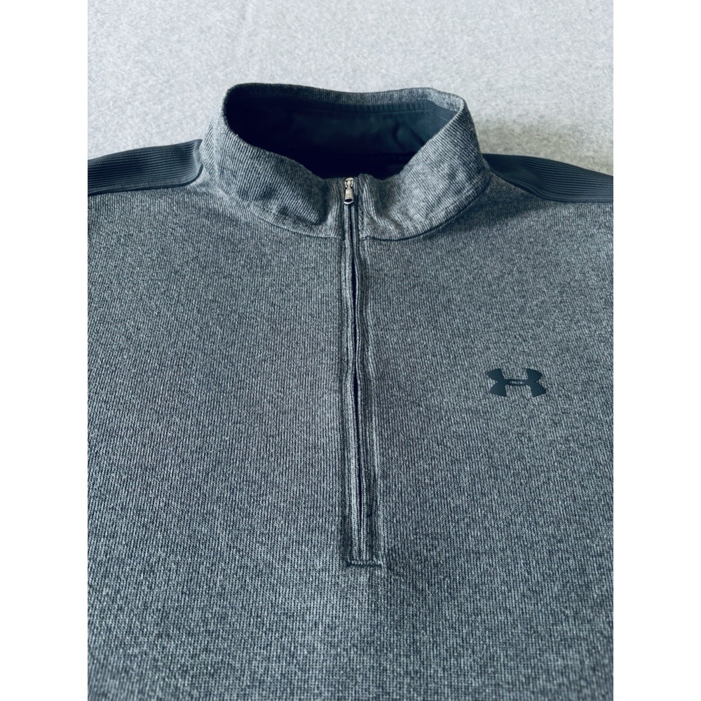 Under Armour Golf Mens 1/4 Zip Fleece Pullover‎ Sweater  XL Loose Gray Cold Gear
